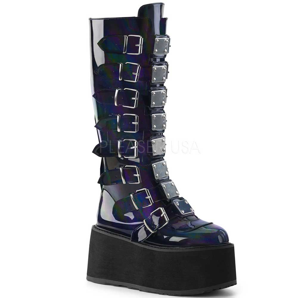 DemoniaCult - DAMNED-318 Bottes de plate-forme - Noir
